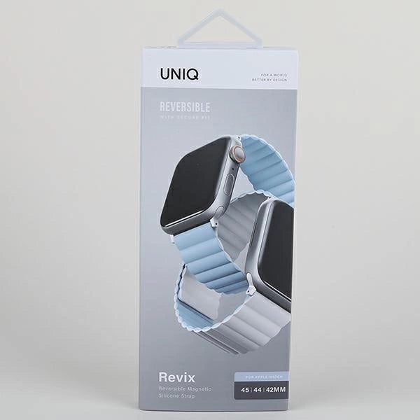 Uniq Revix strap for Apple Watch 1/2/3/4/5/6/7/8/SE/SE2/Ultra 42/44/45/49mm - white and blue_9