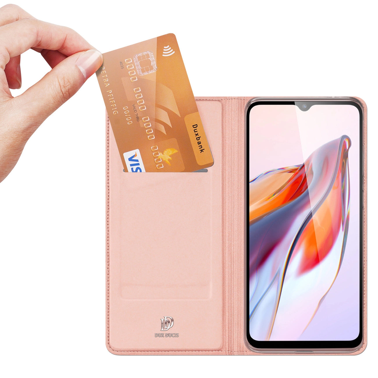 Dux Ducis Skin Pro Case For Xiaomi Redmi 11A / Poco C55 / Redmi 12C Cover Flip Card Wallet Stand Pink_1