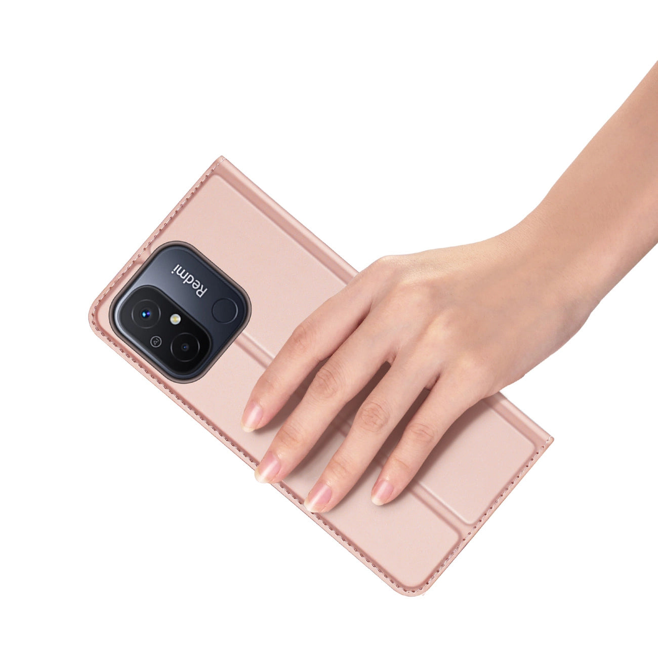 Dux Ducis Skin Pro Case For Xiaomi Redmi 11A / Poco C55 / Redmi 12C Cover Flip Card Wallet Stand Pink_6
