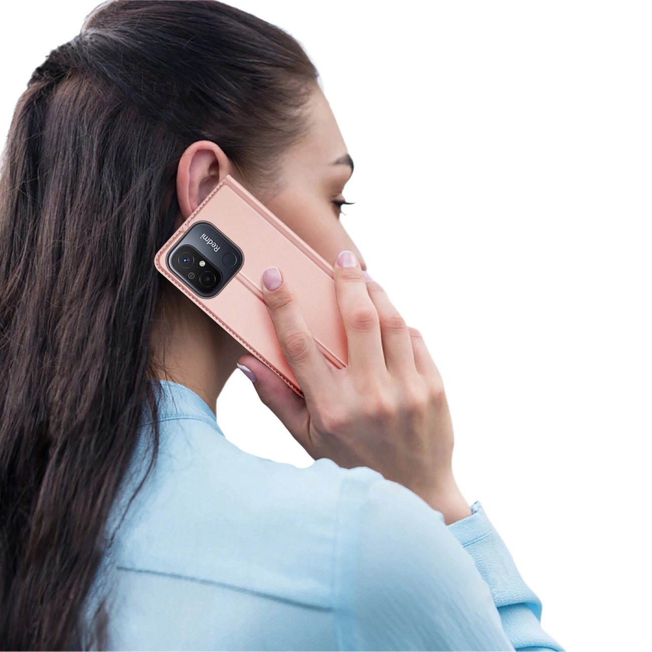 Dux Ducis Skin Pro Case For Xiaomi Redmi 11A / Poco C55 / Redmi 12C Cover Flip Card Wallet Stand Pink_8