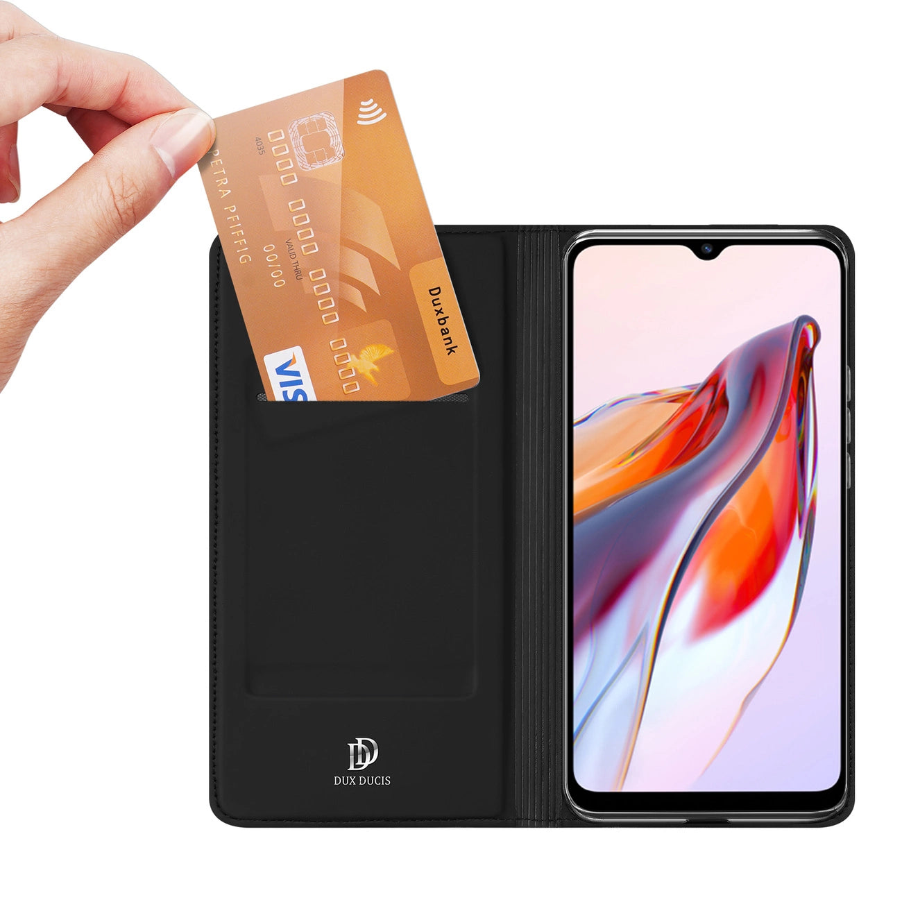 Dux Ducis Skin Pro Case For Xiaomi Redmi 11A / Poco C55 / Redmi 12C Flip Cover Card Wallet Stand Black_1