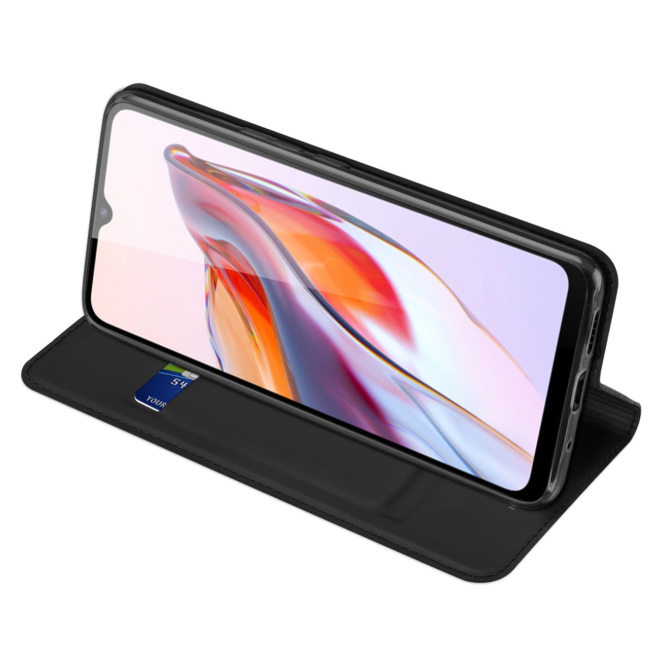 Dux Ducis Skin Pro Case For Xiaomi Redmi 11A / Poco C55 / Redmi 12C Flip Cover Card Wallet Stand Black_5