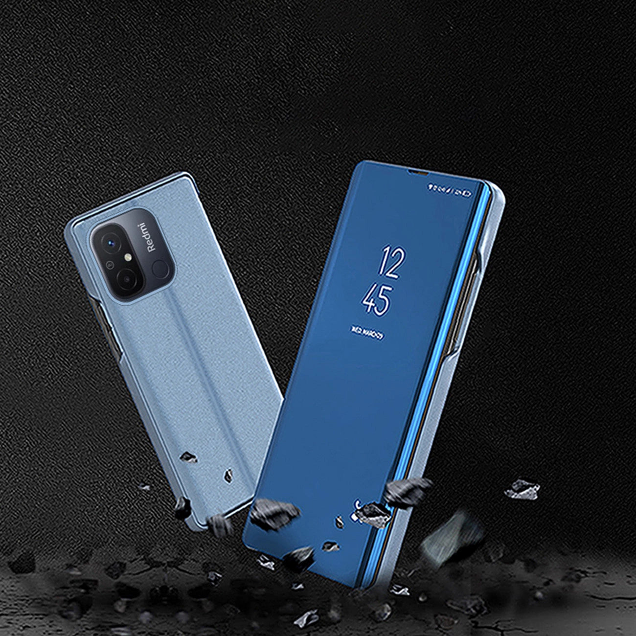 Clear View Case cover for Xiaomi Redmi 11A / Poco C55 / Redmi 12C flip case black_7