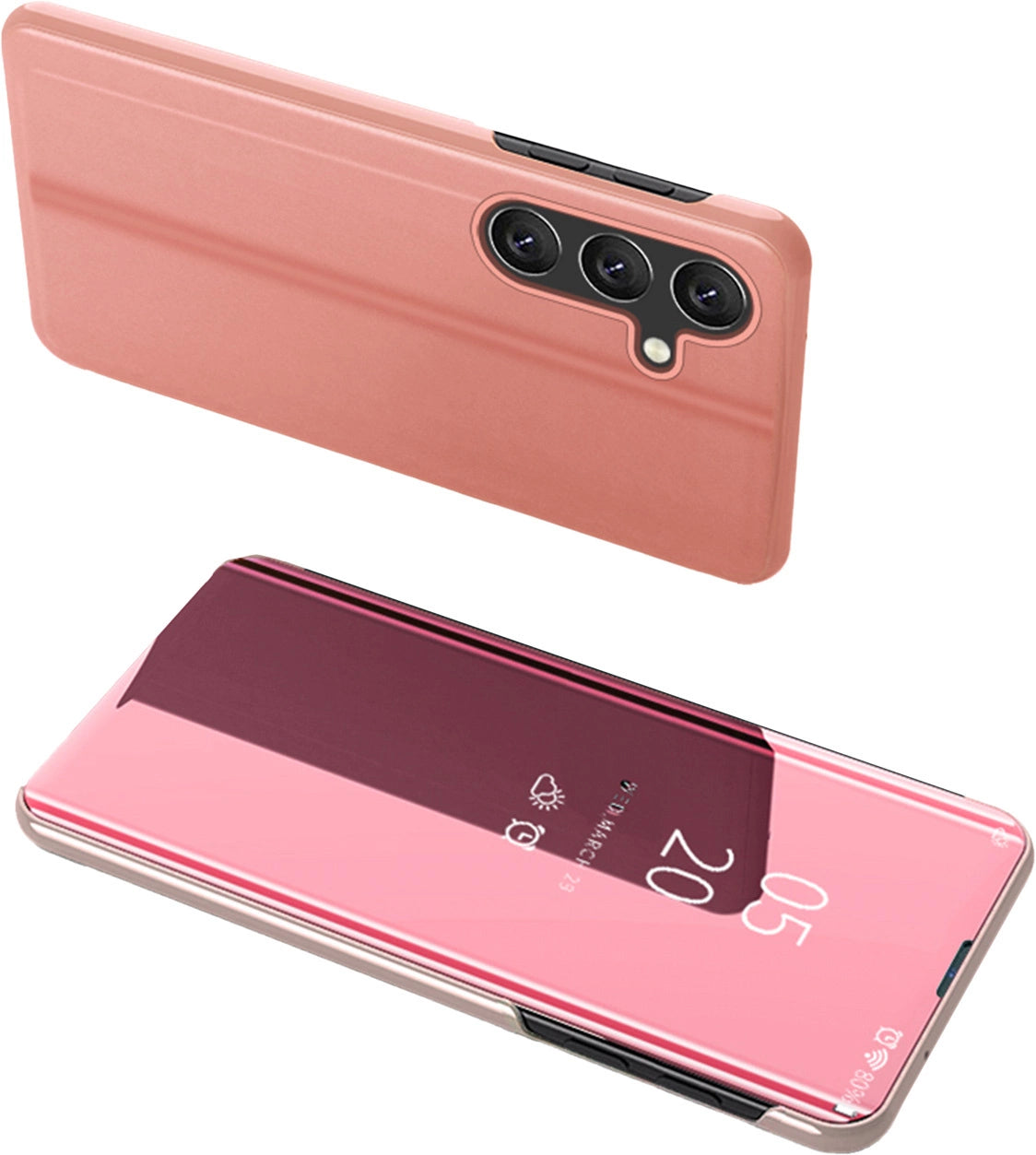 Clear View Case cover for Samsung Galaxy A24 4G cover with a flap pink_0