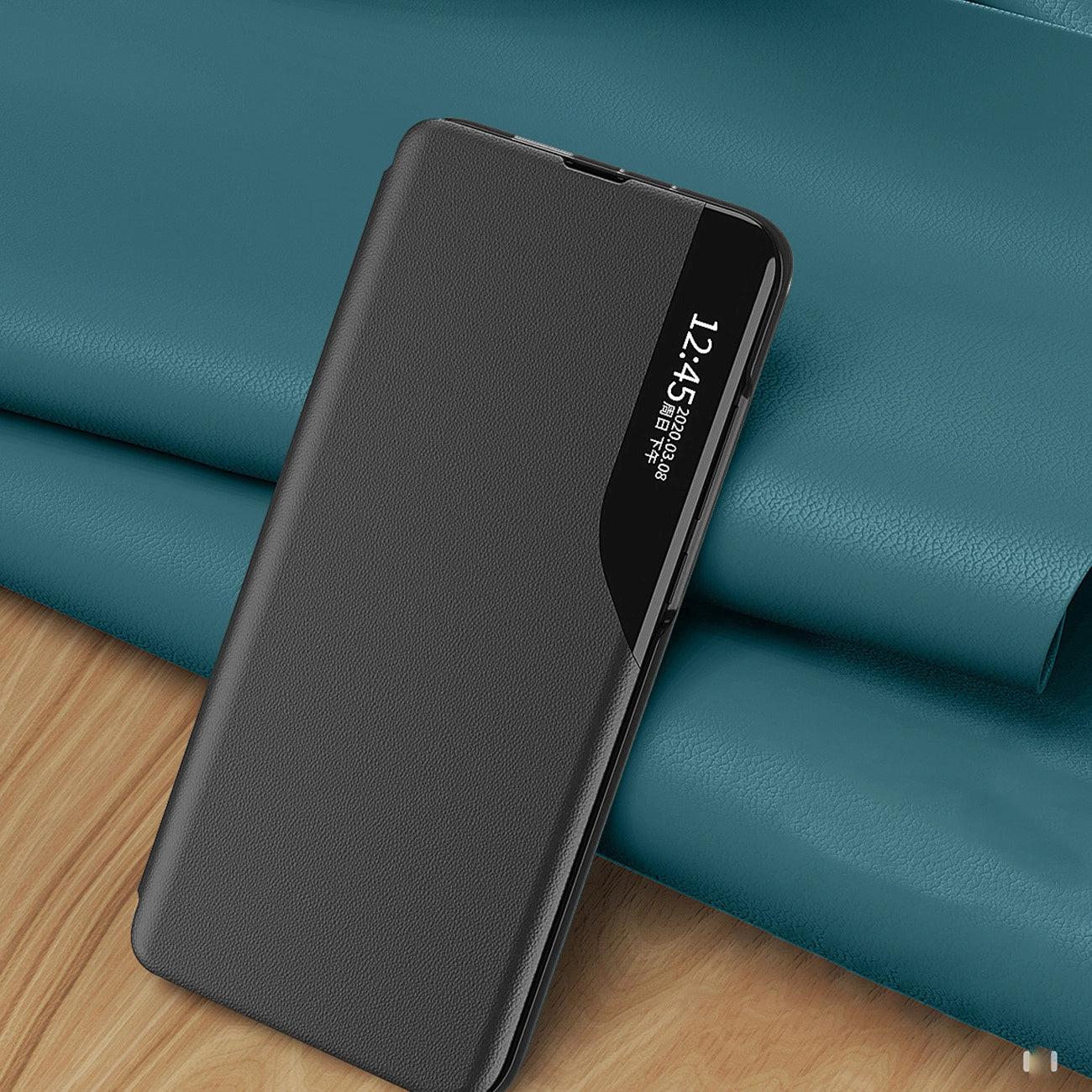 Eco Leather View Case Cover for Xiaomi Redmi Note 12 Pro / Poco X5 Pro 5G with Flip Stand Black_10