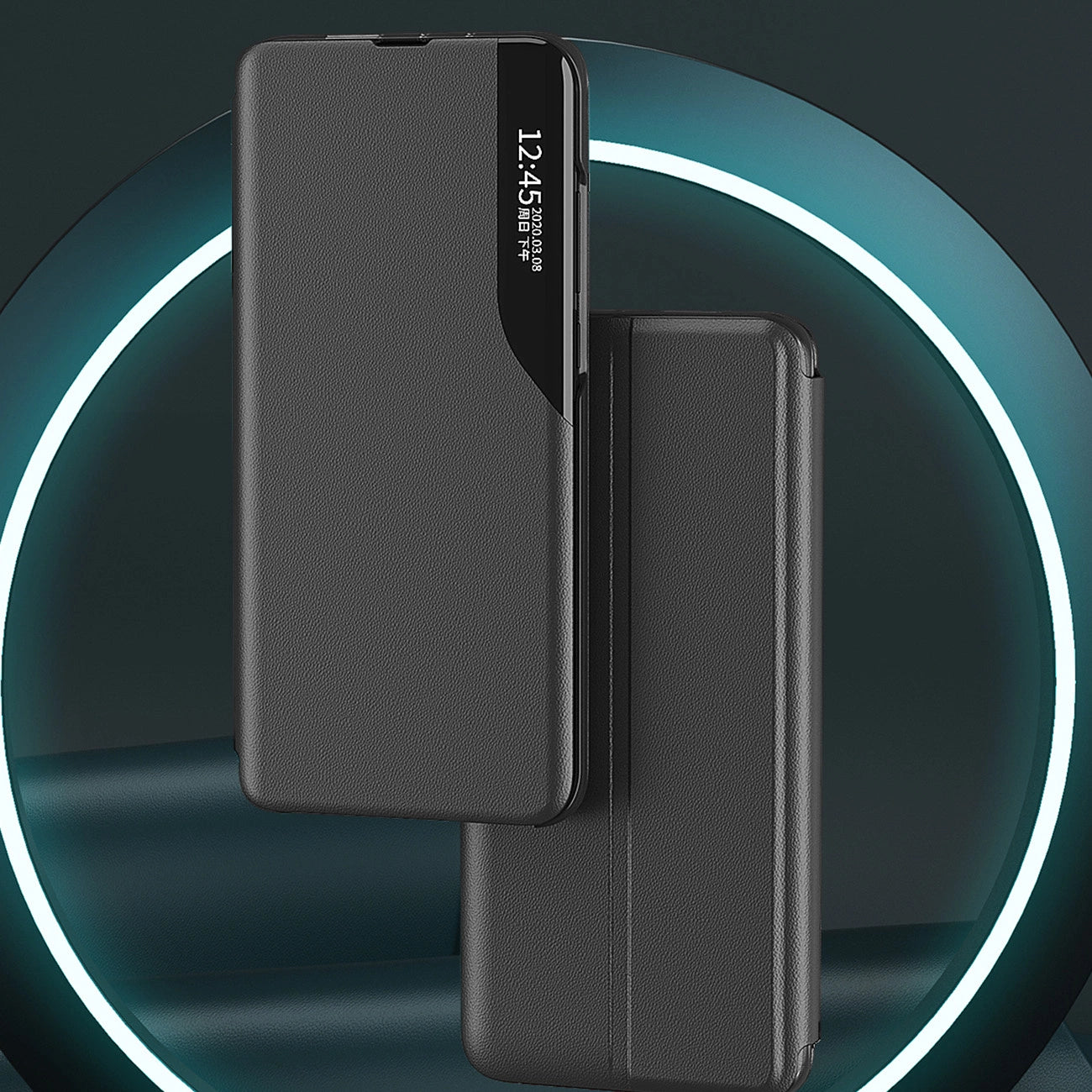 Eco Leather View Case Cover for Xiaomi Redmi Note 12 Pro / Poco X5 Pro 5G with Flip Stand Black_6
