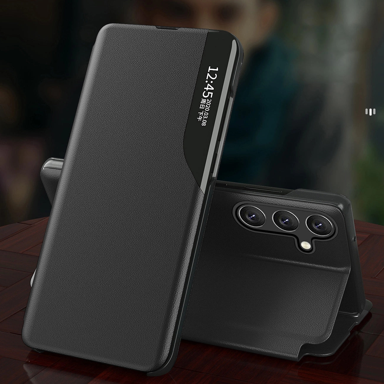 Eco Leather View Case Cover for Xiaomi Redmi Note 12 Pro / Poco X5 Pro 5G with Flip Stand Black_7