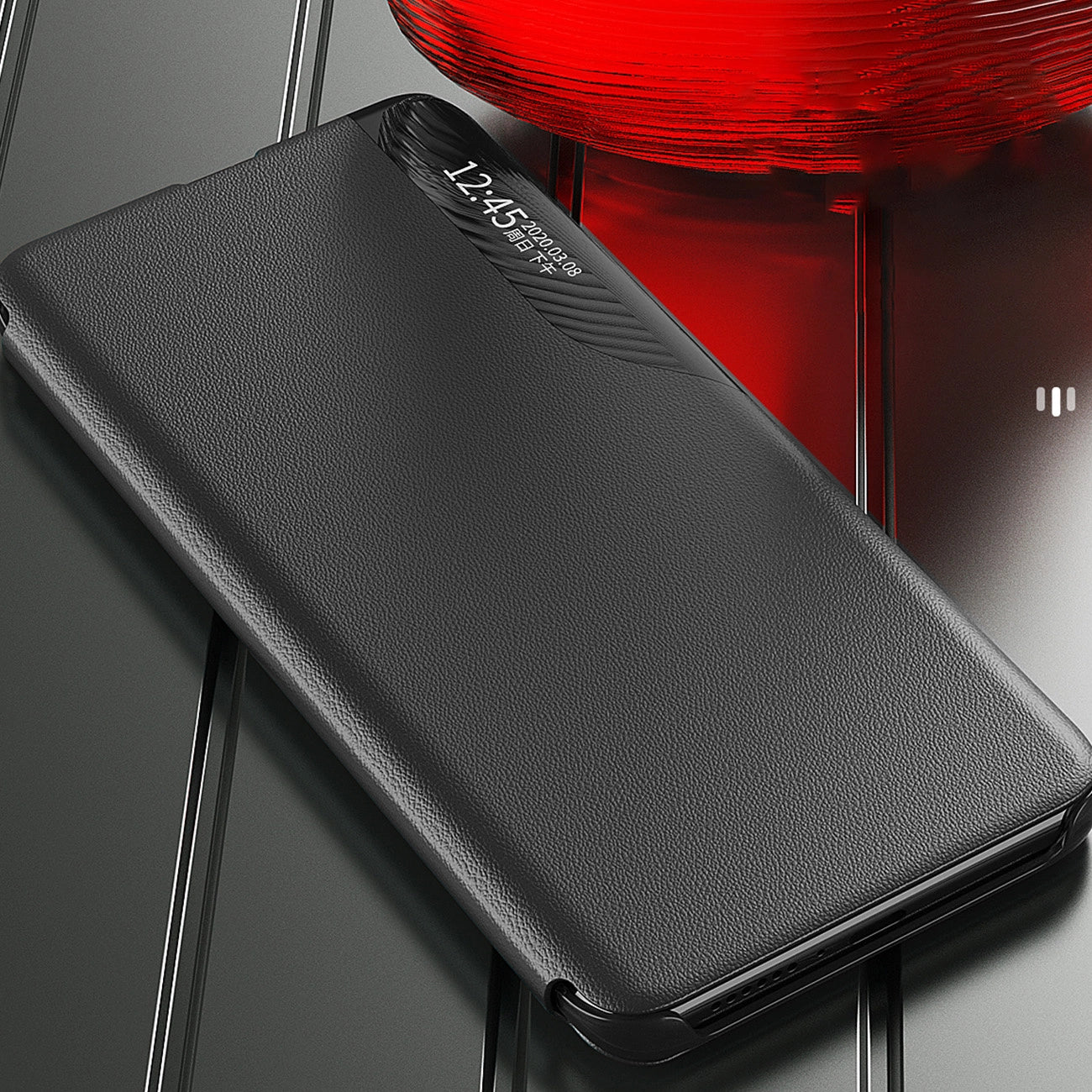 Eco Leather View Case Cover for Xiaomi Redmi Note 12 Pro / Poco X5 Pro 5G with Flip Stand Black_8