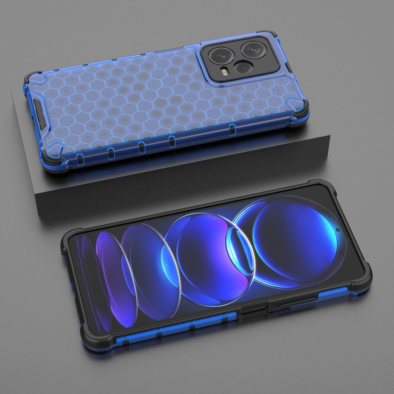 Honeycomb case for Xiaomi Redmi Note 12 Pro+ armored hybrid cover blue_3