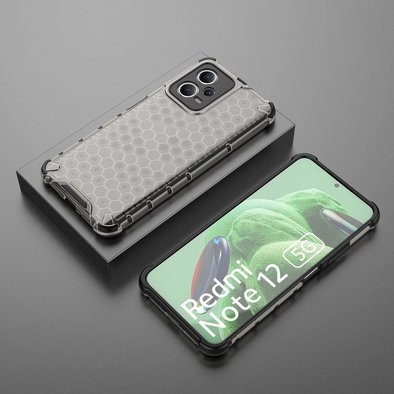 Honeycomb case for Xiaomi Redmi Note 12 5G / Poco X5 5G armored hybrid cover black_17