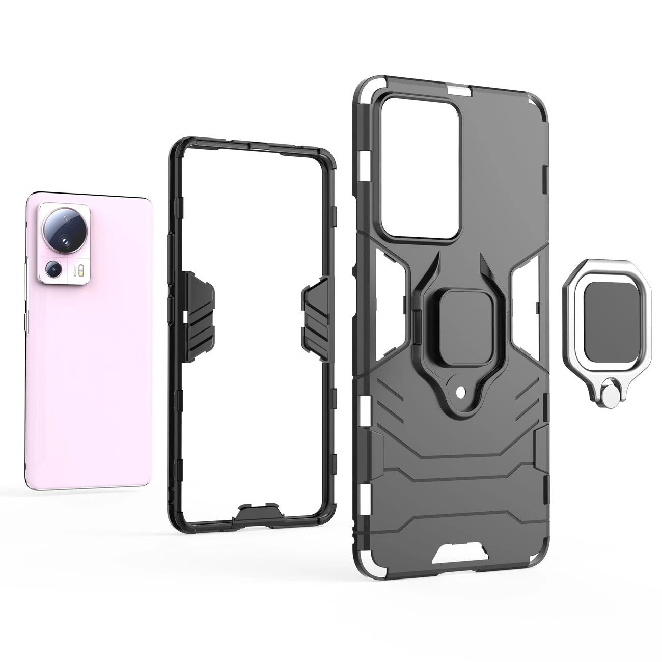 Ring Armor case for Xiaomi 13 Lite armored cover magnetic holder ring black_15