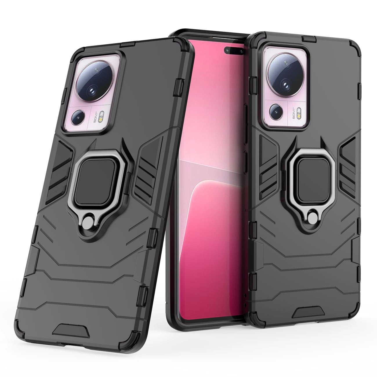 Ring Armor case for Xiaomi 13 Lite armored cover magnetic holder ring black_1