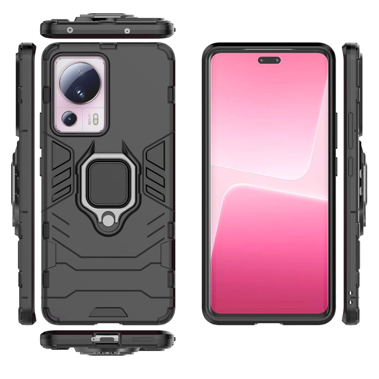 Ring Armor case for Xiaomi 13 Lite armored cover magnetic holder ring black_2
