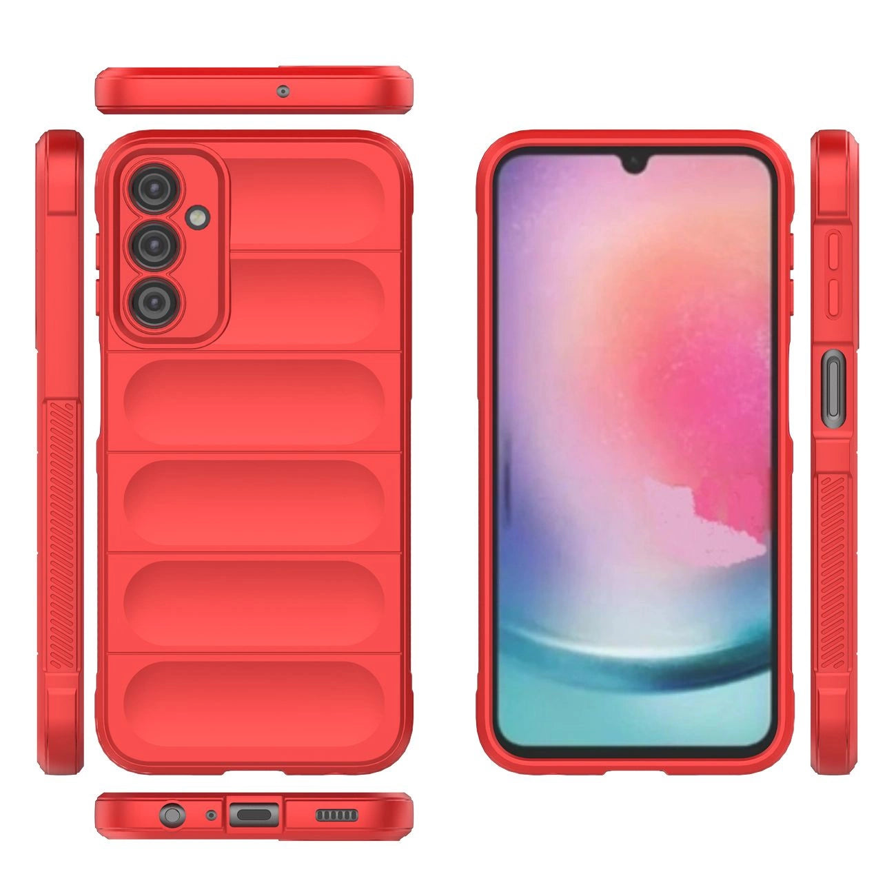 Magic Shield Case for Samsung Galaxy A24 4G flexible armored cover red_1
