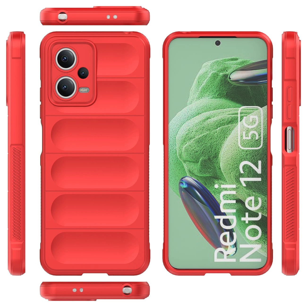 Magic Shield Case for Xiaomi Redmi Note 12 5G / Poco X5 5G Flexible Armor Cover Red_1