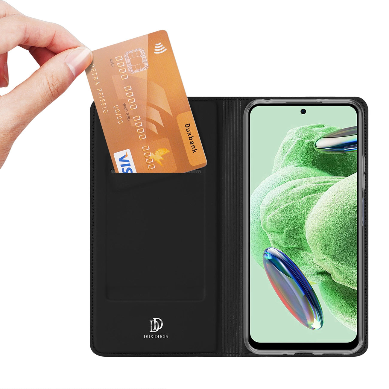 Dux Ducis Skin Pro case for Xiaomi Redmi Note 12 Pro+ flip cover card wallet stand black_1