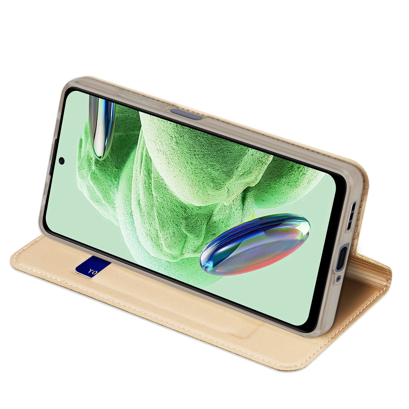 Dux Ducis Skin Pro Case For Xiaomi Redmi Note 12 5G / Poco X5 5G Flip Cover Card Wallet Stand Gold_5