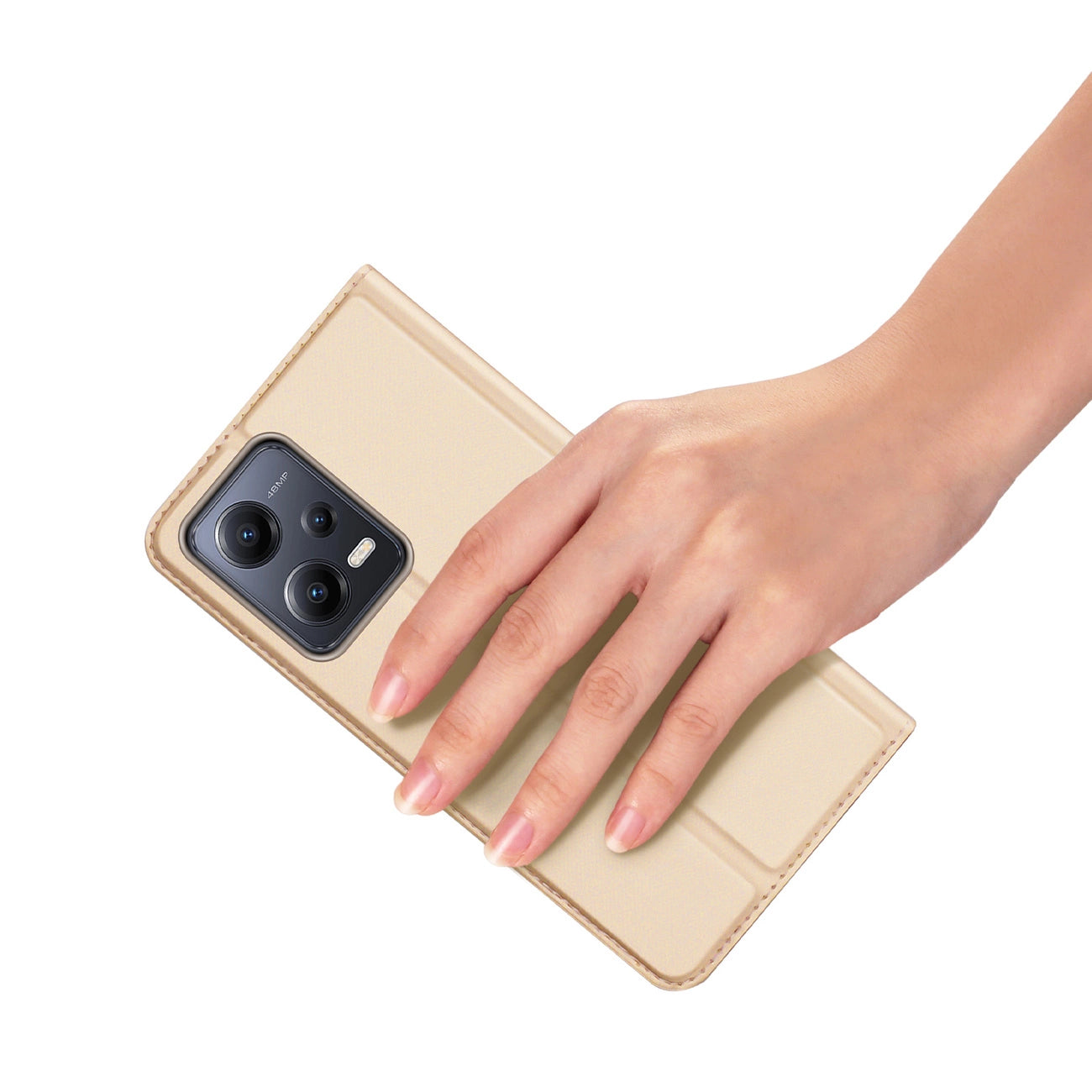 Dux Ducis Skin Pro Case For Xiaomi Redmi Note 12 5G / Poco X5 5G Flip Cover Card Wallet Stand Gold_6