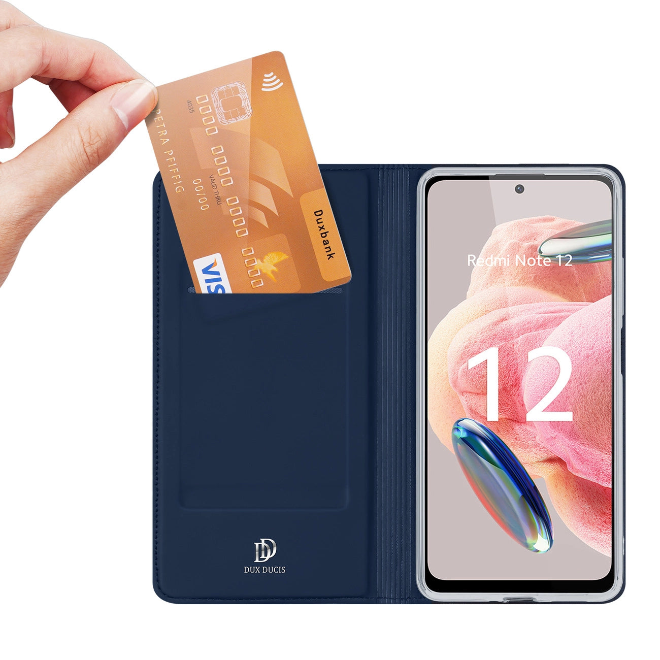 Dux Ducis Skin Pro Case for Xiaomi Redmi Note 12 Flip Card Wallet Stand Blue_1