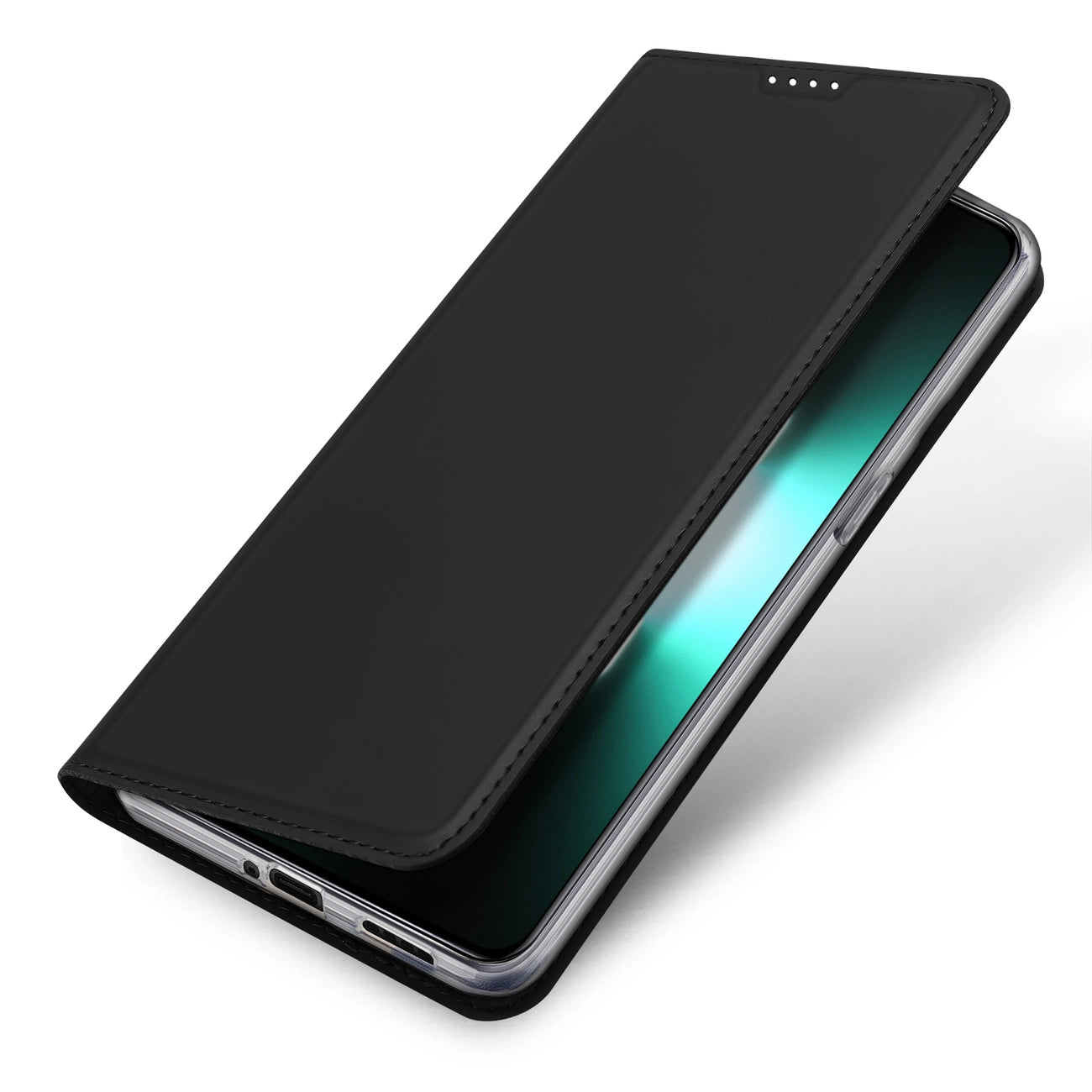 Dux Ducis Skin Pro Case For Realme GT Neo 5 / Realme GT3 Flip Cover Card Wallet Stand Black_3