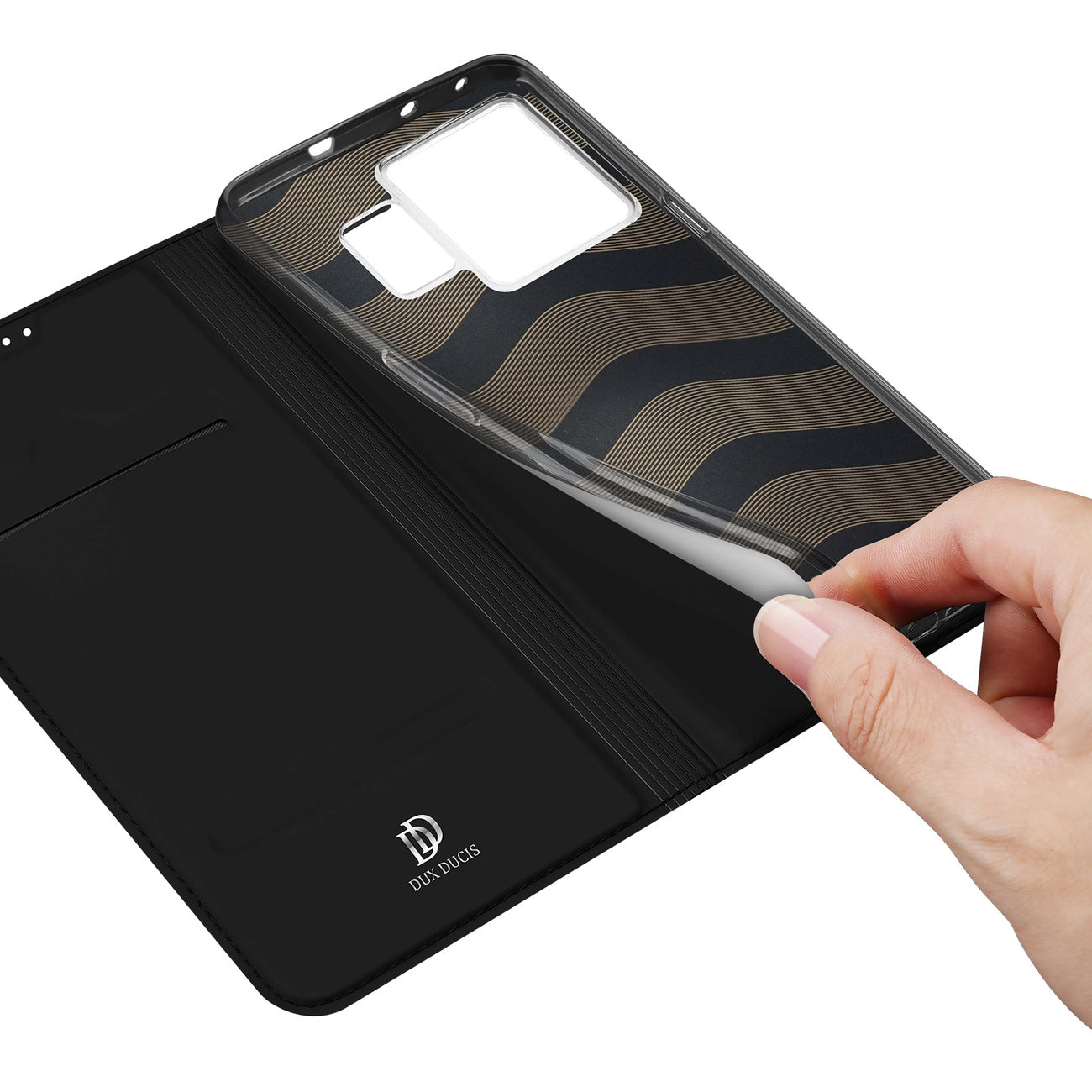 Dux Ducis Skin Pro Case For Realme GT Neo 5 / Realme GT3 Flip Cover Card Wallet Stand Black_7