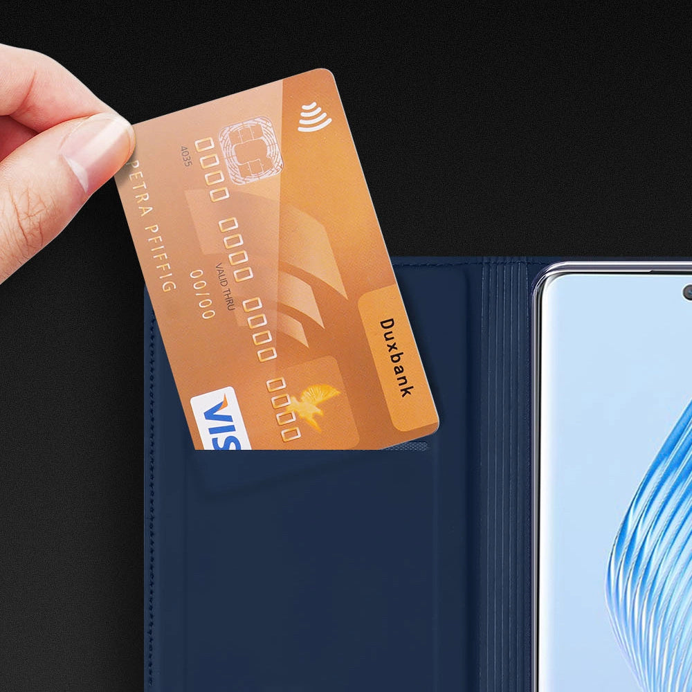 Dux Ducis Skin Pro Case for Honor Magic5 Flip Card Wallet Stand Blue_14