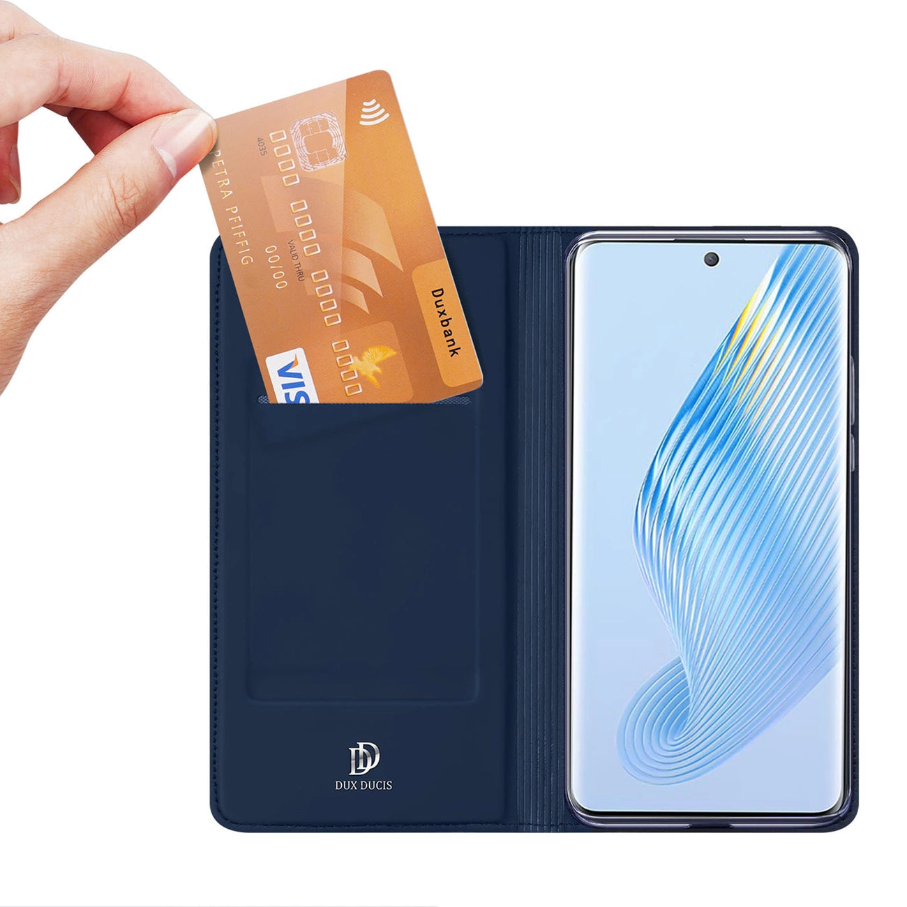 Dux Ducis Skin Pro Case for Honor Magic5 Flip Card Wallet Stand Blue_1