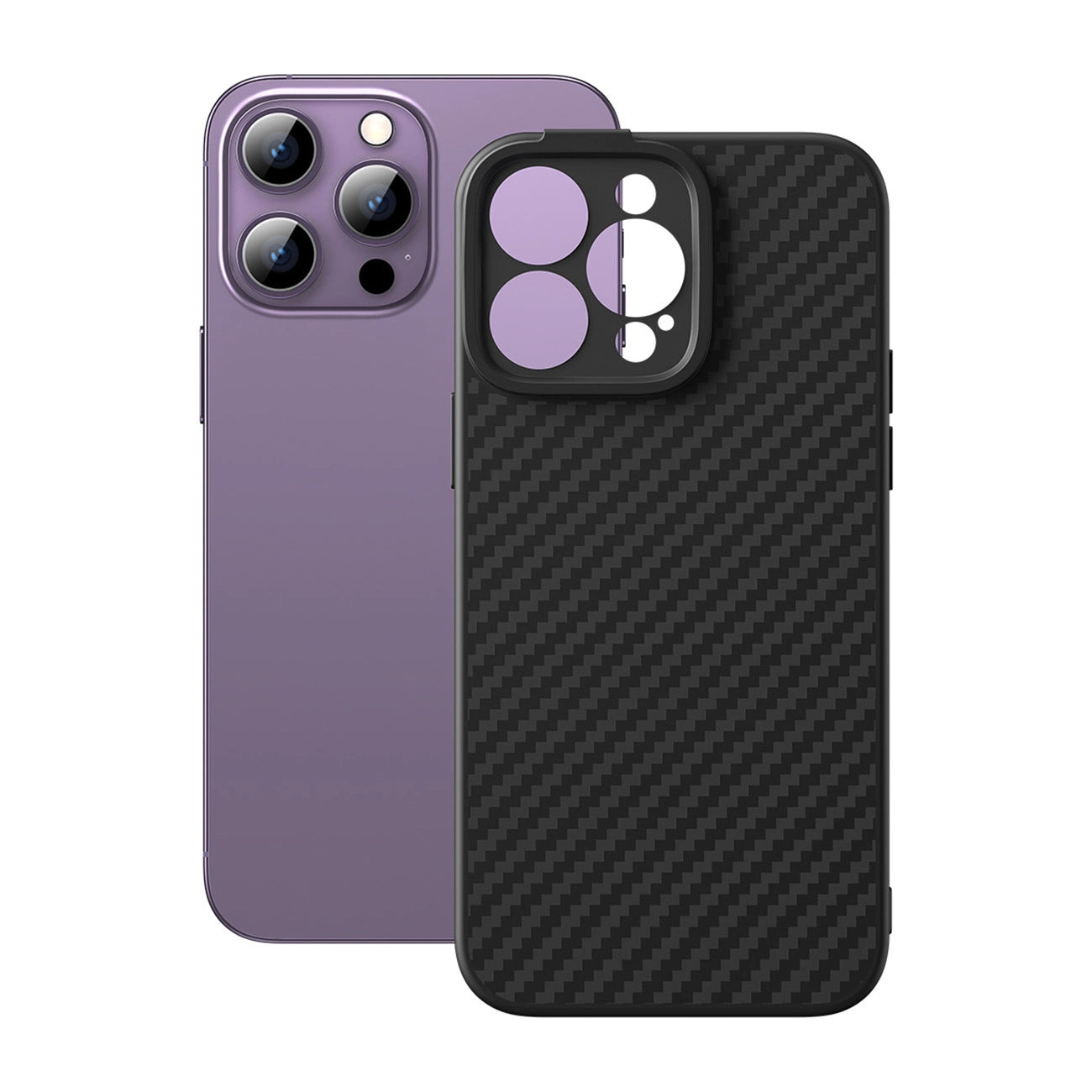 Armored case for iPhone 14 Pro Max compatible with MagSafe Baseus Synthetic Fiber tempered glass - black_1