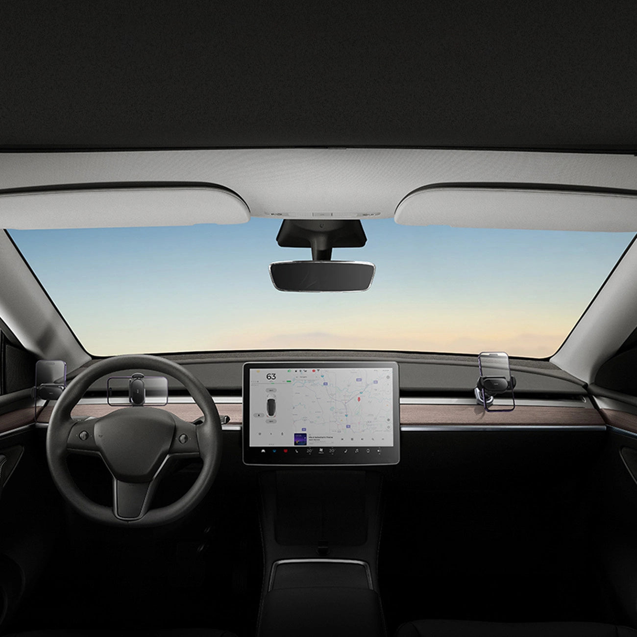 Electric car holder with solar panel for Tesla Model 3 / Y Baseus T-Space - black_18