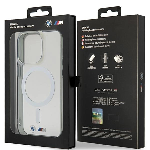 Case BMW BMHMP14LHCRS iPhone 14 Pro 6.1" transparent hardcase Silver Ring MagSafe_7