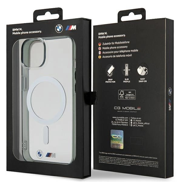 BMW BMHMP14SHCRS iPhone 14 6.1" case transparent hardcase Silver Ring MagSafe_7