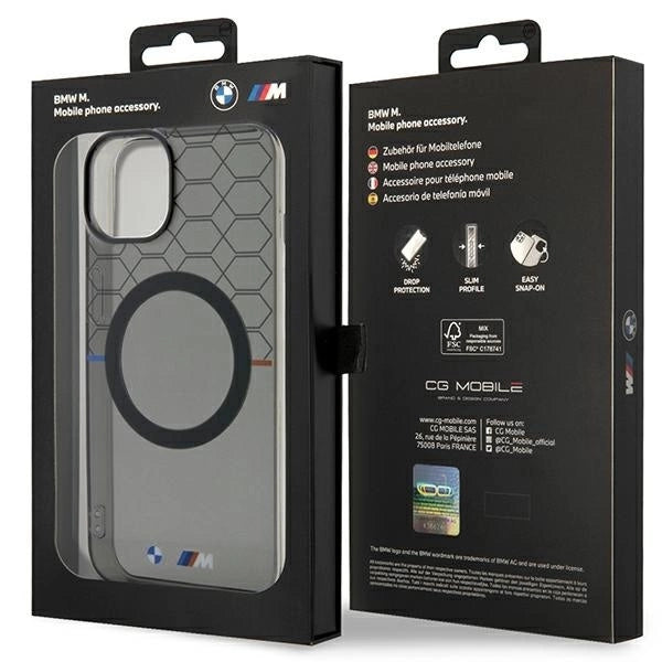 Case BMW BMHMP14SHGPK iPhone 14 6.1" grey/grey Pattern MagSafe_7