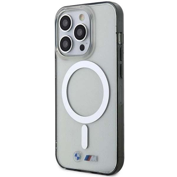 Case BMW BMHMP14XHCRS iPhone 14 Pro Max 6.7" transparent hardcase Silver Ring MagSafe_1