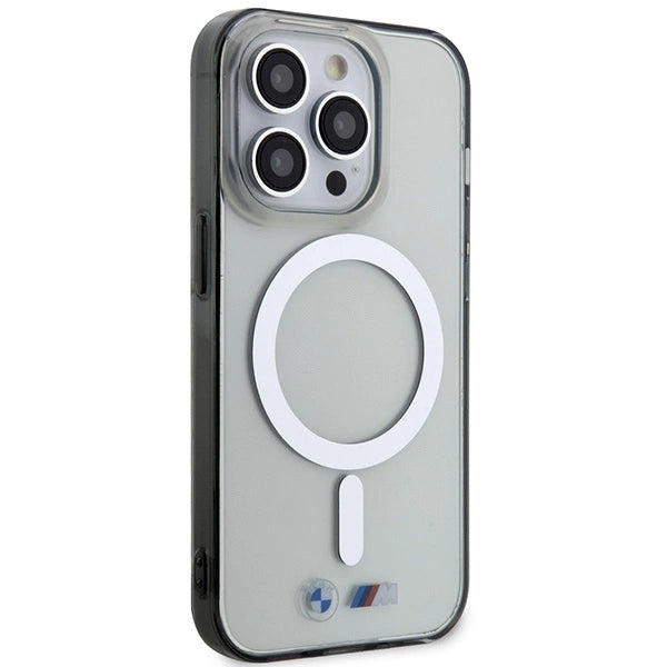 Case BMW BMHMP14XHCRS iPhone 14 Pro Max 6.7" transparent hardcase Silver Ring MagSafe_3