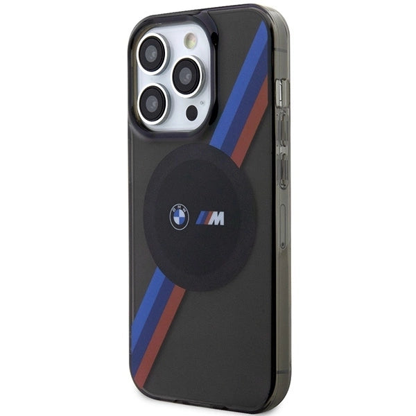Case BMW BMHMP14XHDTK iPhone 14 Pro Max 6.7" grey/grey hardcase Tricolor Stripes MagSafe_1