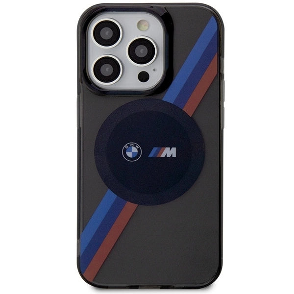 Case BMW BMHMP14XHDTK iPhone 14 Pro Max 6.7" grey/grey hardcase Tricolor Stripes MagSafe_2