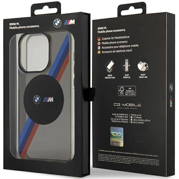 Case BMW BMHMP14XHDTK iPhone 14 Pro Max 6.7" grey/grey hardcase Tricolor Stripes MagSafe_7