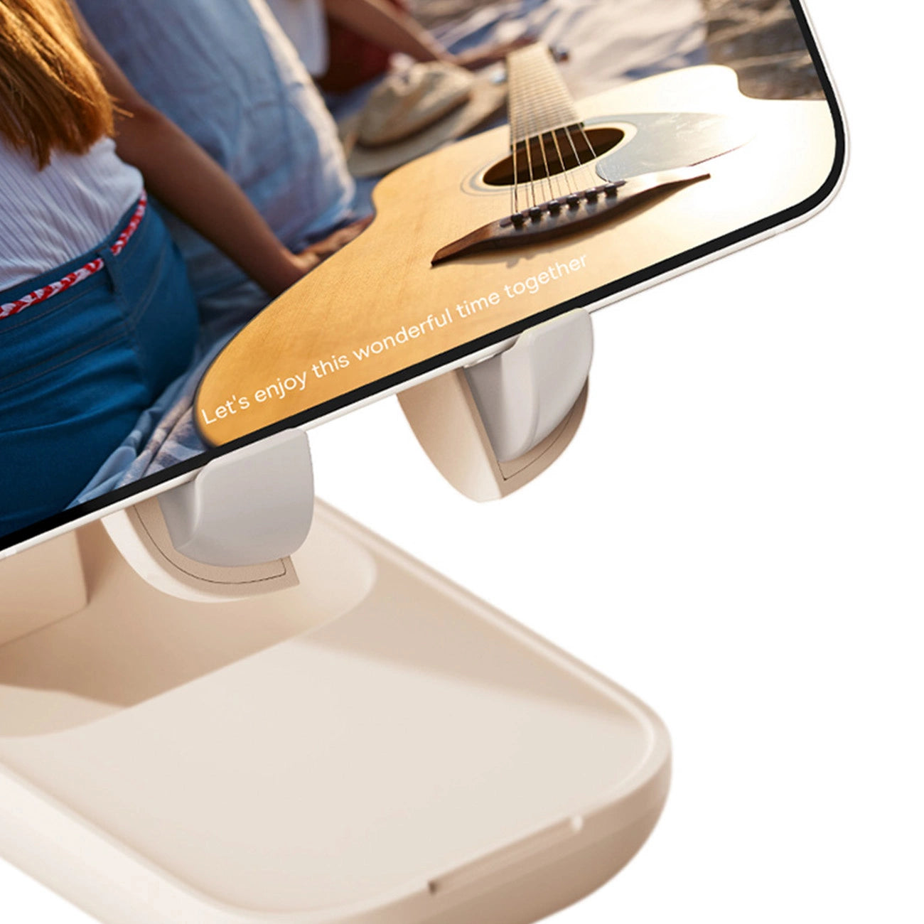 Adjustable phone stand with mirror Baseus Seashell Series - beige_27
