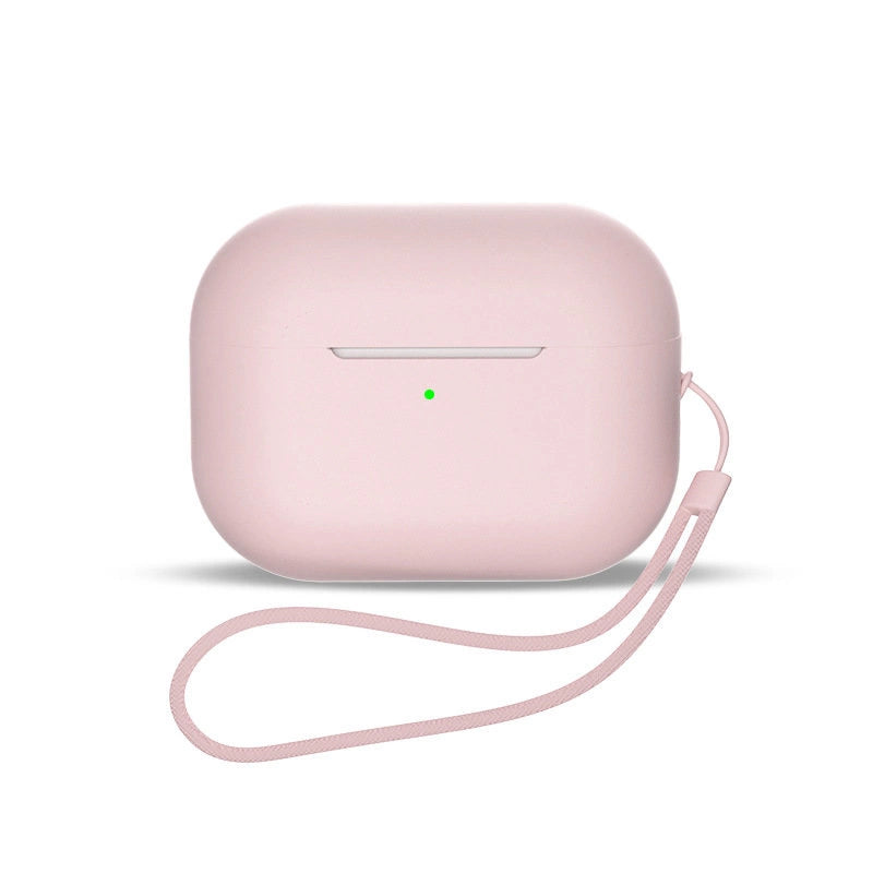 AirPods 1 / AirPods 2 Silicone Case + Lanyard Wrist Strap - Pink_0