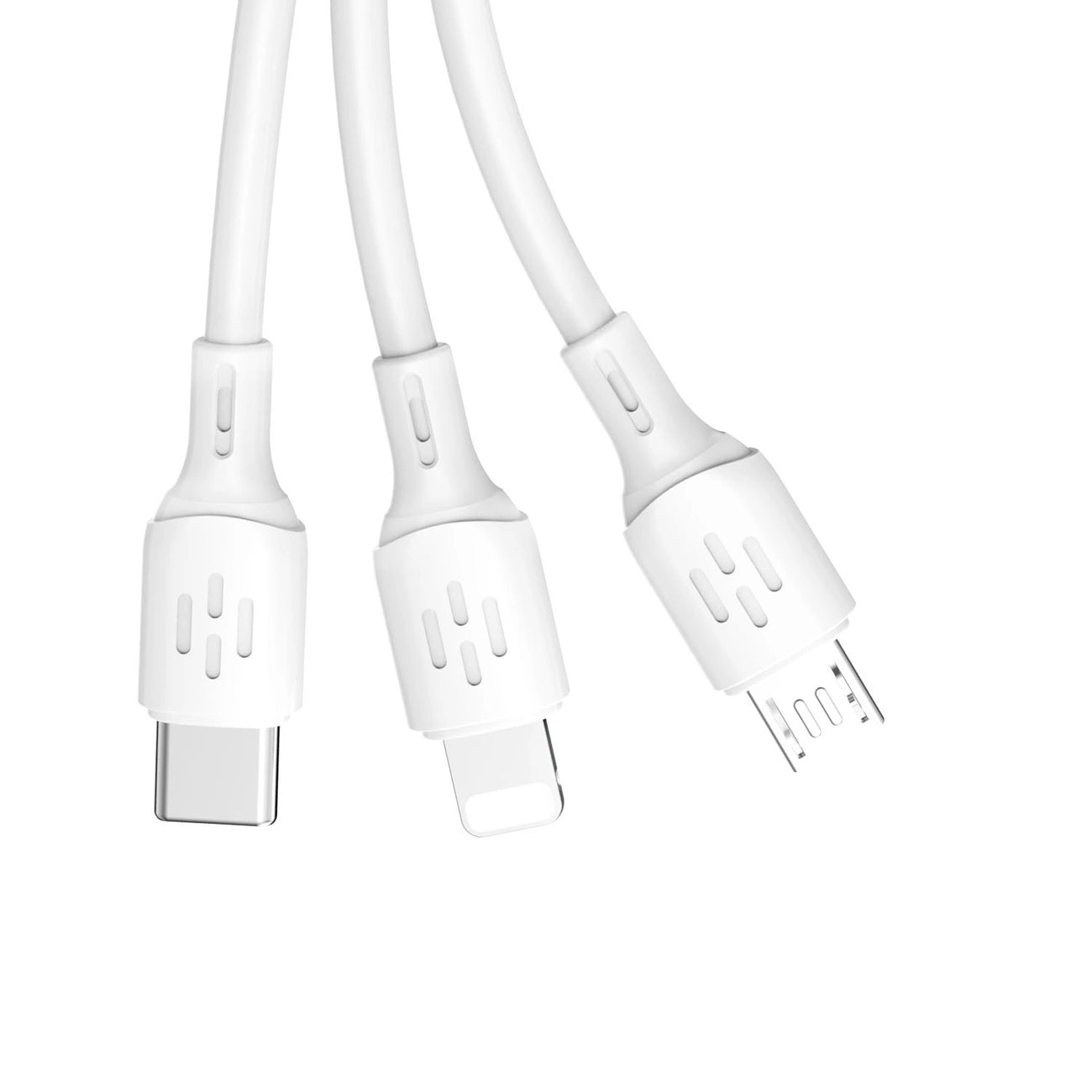 USB cable - USB C / micro USB / Lightning 480Mb/s 6A 1.2m - white_1