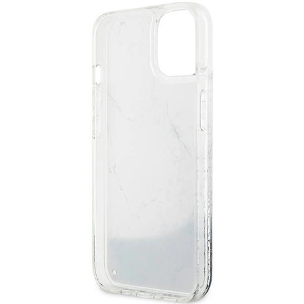 Guess Liquid Glitter Marble case for iPhone 14 - white_6