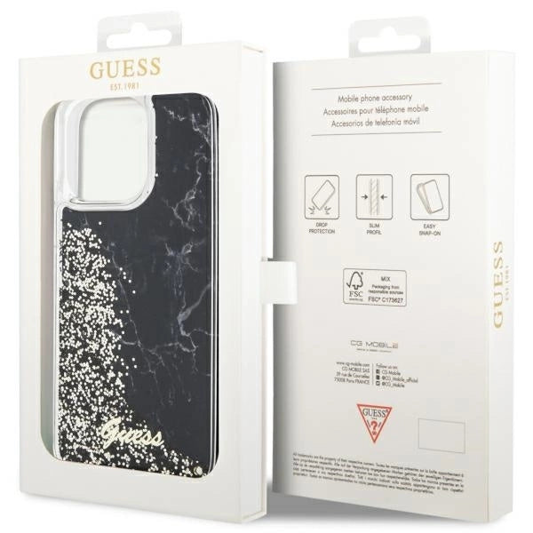 Guess GUHCP14XLCSGSGK iPhone 14 Pro Max 6.7" black/black hardcase Liquid Glitter Marble_7