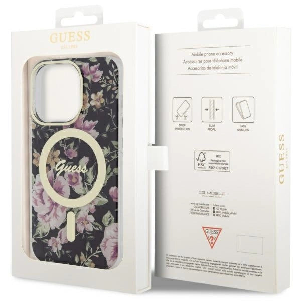 Guess GUHMP14LHCFWSK iPhone 14 Pro 6.1" black/black hardcase Flower MagSafe_7