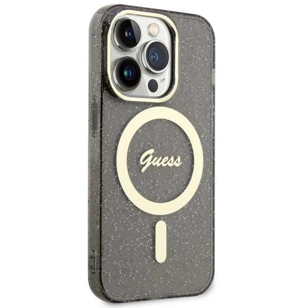 Guess GUHMP14LHCMCGK iPhone 14 Pro 6.1" black/black hardcase Glitter Gold MagSafe_3