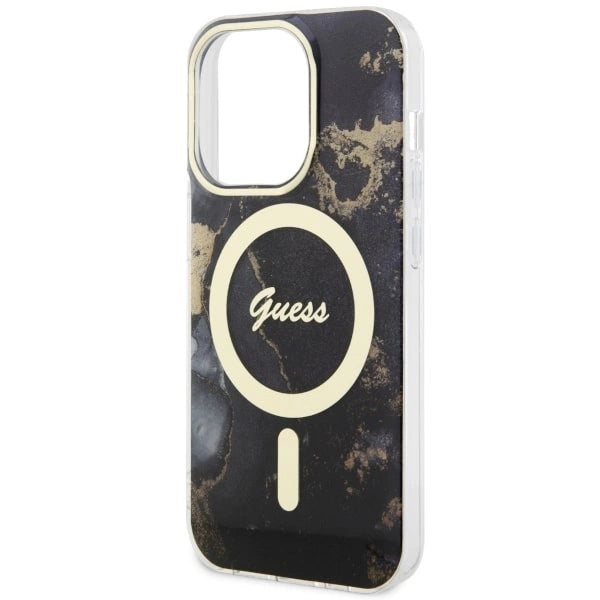 Guess GUHMP14LHTMRSK iPhone 14 Pro 6.1" black/black hardcase Golden Marble MagSafe_5