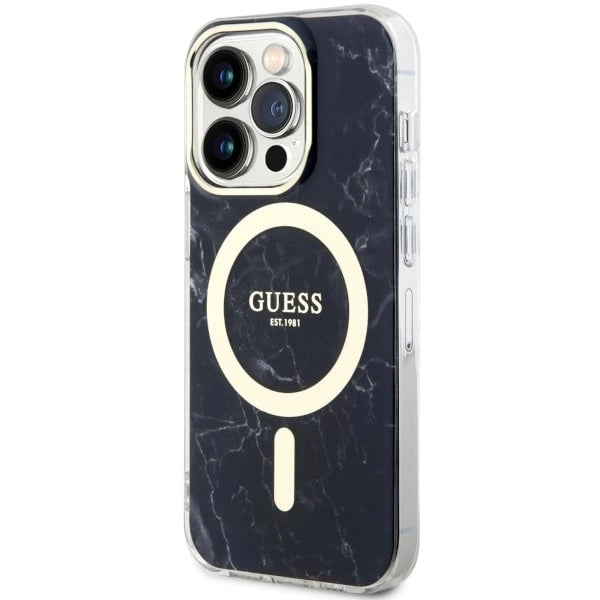 Guess GUHMP14LPCUMAK iPhone 14 Pro 6.1" black/black hardcase Marble MagSafe_1