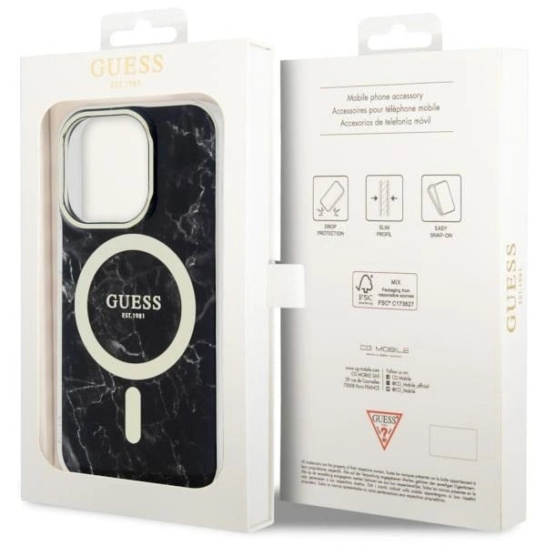 Guess GUHMP14LPCUMAK iPhone 14 Pro 6.1" black/black hardcase Marble MagSafe_7