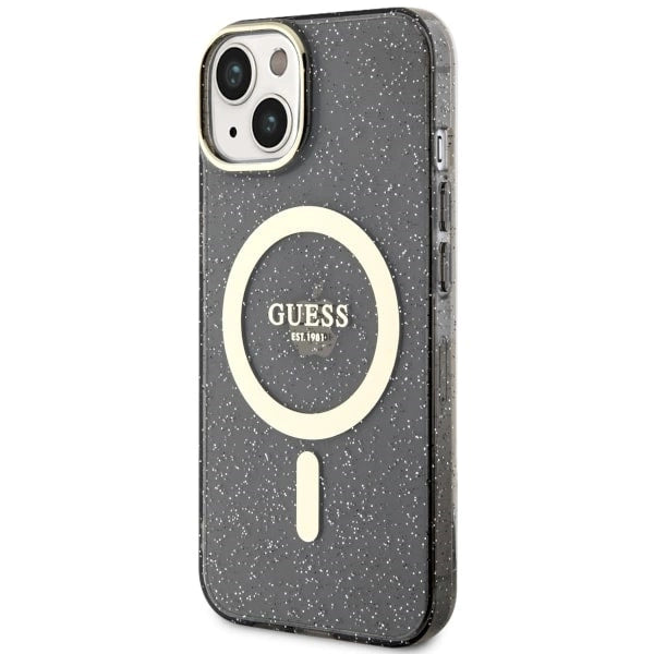 Guess GUHMP14MHCMCGK iPhone 14 Plus 6.7" black/black hardcase Glitter Gold MagSafe_1