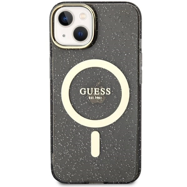Guess GUHMP14MHCMCGK iPhone 14 Plus 6.7" black/black hardcase Glitter Gold MagSafe_2