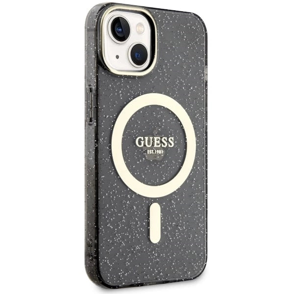 Guess GUHMP14MHCMCGK iPhone 14 Plus 6.7" black/black hardcase Glitter Gold MagSafe_3